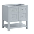 thumbnail image 2 of James Martin Vanities 30" Single Vanity, Bright White w/ 3 CM Victorian Silver Top, 2 of 7
