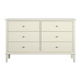 thumbnail image 3 of BOWERY HILL Mid Century 55.3" W 6 Drawer Double Bedroom Dresser in Soft White, 3 of 7