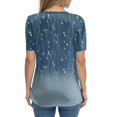 thumbnail image 4 of NAMTYQX Summer Shirts for Women Relaxed Fit Short Sleeve Plus Size Casual Soft Button V Neck Trending Comfort Blue Size S, 4 of 5