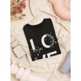 thumbnail image 3 of Love Text Scattered Hearts Shaped T-Shirt Women -Image by Shutterstock, Female 3X-Large, 3 of 4