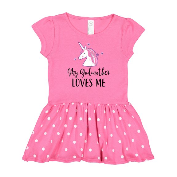 Inktastic My Godmother Loves Me Unicorn Gift Baby Girl Dress