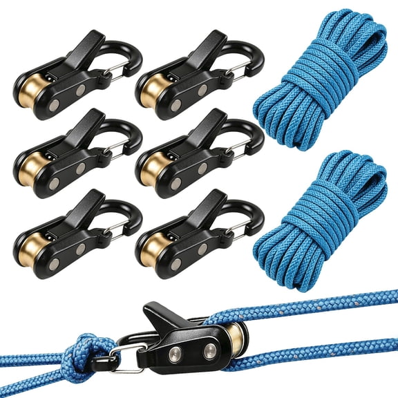 Rope Roller,8-Pack Paracord Adjusters,Heavy Duty Paracord Tensioner,Rope Tightening Tool & Tensioner,Rope with Roller Tensioner Heavy-Duty Tie Down for Camping,Tarps,Guy Lines,Boating & Outdoor Gear