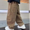thumbnail image 3 of WOYY Boys Wide Leg Pants Casual Active Elastic Waist Baggy Pants with Pockets, Sizes 4-16, 3 of 3