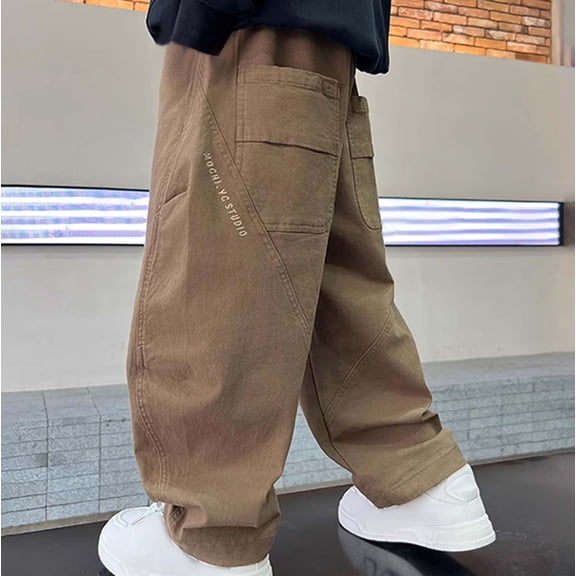 Cargo Pants Boys Straight Leg Cargo Pants Wide Leg Boys Baggy Cargo Pants Boys Casual Pants Boys Pull on Pants Boy Pants Size 15-16 Years