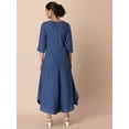 thumbnail image 2 of Indya Women's Indigo Viscose Draped Kurta, 2 of 6