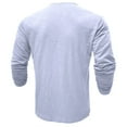 thumbnail image 5 of Men Summer Tops Mens Autumn And Winter Fashion Shirts Long Sleeve Button T Shirt Men Long Sleeve Thermal Shirt Striped Tee plus Size Cute Slipper Athletic Tops Short Athletic Fit Thin White XL, 5 of 7