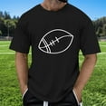 thumbnail image 2 of Mens T Shirts Rugby Print Short Breathable Comfortable Black Men's Athletic Fall Shirts & Tees size XXL, 2 of 4