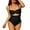 Black, variant on Women's Scallop Trim One Piece Swimsuit Sexy Cutout Bathing Suit Tummy Control Slim Monkini