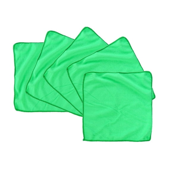 Pavodes 5pcs Premium Ultra Fine Microfiber Towel Cleaning Cloth for Kitchen Dirt Cleaning (Dark Green)
