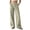 Khaki, variant on Women’s Linen-Look Straight Leg Pants, Loose Fit Casual Trousers with Pockets, Solid Color Daily Wear Coffee1 L