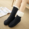 thumbnail image 2 of TELOLY 2Pairs Slipper Socks for Women,Lamb Fleece Slipper Socks,Anti-Slip Dot Sole Fuzzy Socks,Combination1, 2 of 7