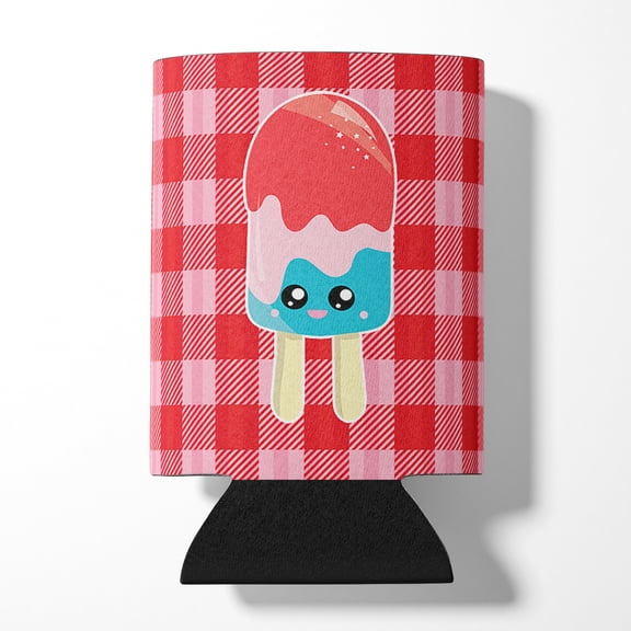 Ice Pop Popcicle Face Gingham Can or Bottle Hugger