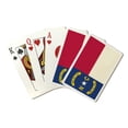 thumbnail image 1 of North Carolina State Flag, Letterpress, Lantern Press, Premium Playing Cards, 52 Card Deck with Jokers, USA Made, 1 of 4