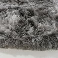 thumbnail image 4 of SAFAVIEH Ocean Trellis Solid Plush Polyester Shag Area Rug, Silver, 6' x 6' Round, 4 of 6