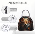 thumbnail image 4 of Fotbe Floral Fox Bolsa de Almuerzo con Estampado, Lonchera Aislada, Contenedor de Comida Reutilizable Tipo Cooler a Prueba de Fugas, 4 of 6