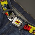 thumbnail image 2 of DC Comics Belt, Seatbelt Buckle Belt, Classic Batman Issue 1 Robin Batman Cover Pose Yellow Red, 30 to 44 Inches, 2 of 9