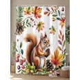 thumbnail image 4 of Fsddascl Colorful Squirrel Shower Curtain Set - Long 72" x 84" Washable Bathtub Curtain with 12 Hooks, Botanical Berry Pine Cones Waterproof Fabric Stall Shower Curtains for Bathroom/Bathtub Décor, 4 of 6