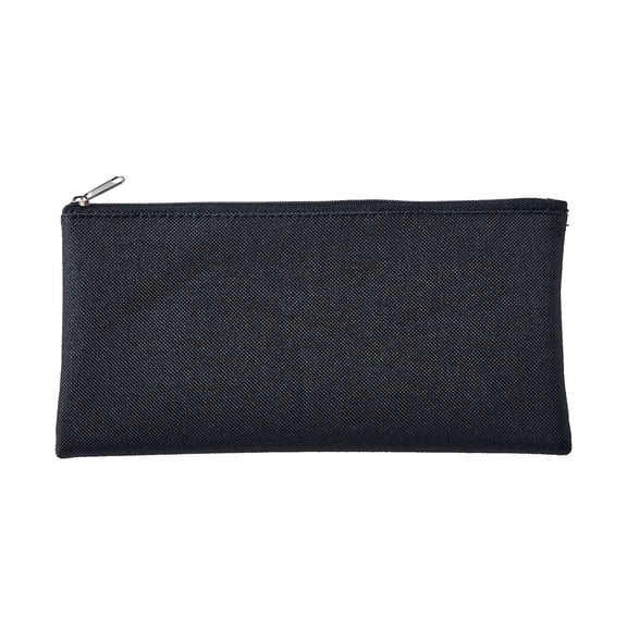Compact Black Zipper Cloth Pouch – Travel Toiletry Bag, Cosmetic Case, and Stationery Organizer, 1 Piece