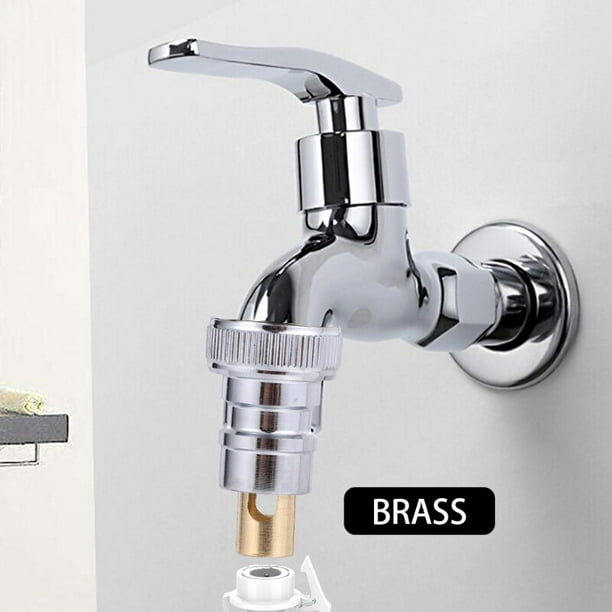 Llave de paso automatica domestica para grifos de lavadora con construccion de laton completa y funcion antidesodorizacion