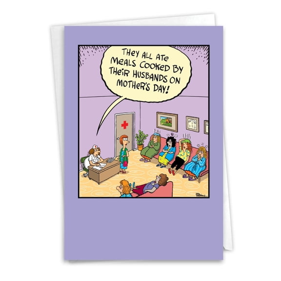 Funny Mother's Day Greeting Card with 5 x 7 Inch Envelope (1 Card) Mom Sick Mother's Day C5254MDG
