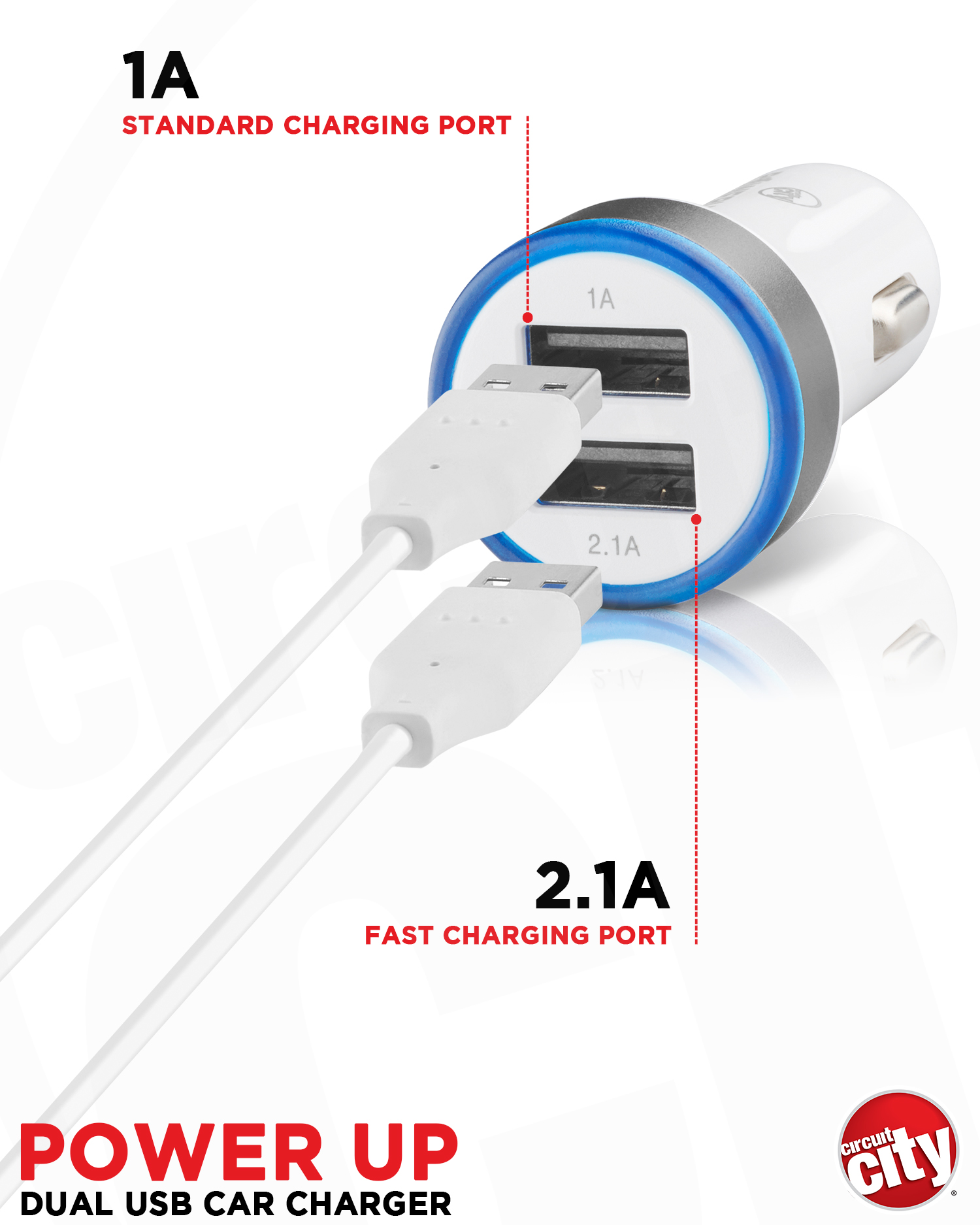 Circuit City 2019 Updated 2-Pack Universal 10W 3.1A Flush Mount Mini Dual USB Car Charger with Smart Charging Chipset for iPhone 11 11 Max 11XR X Samsung Galaxy S10 Note 10 9 Google Pixel 4 3 and more - image 2 of 8