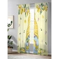 thumbnail image 4 of Sheer Curtains 96 Inches Long 2 Panels Set for Living Room, Yellow Lemons Semi Sheer Curtains for Windows, Cute Gnomes Summer Fruits Rustic Flowers Voile Window Treatments Rod Pocket Curtain, 4 of 7