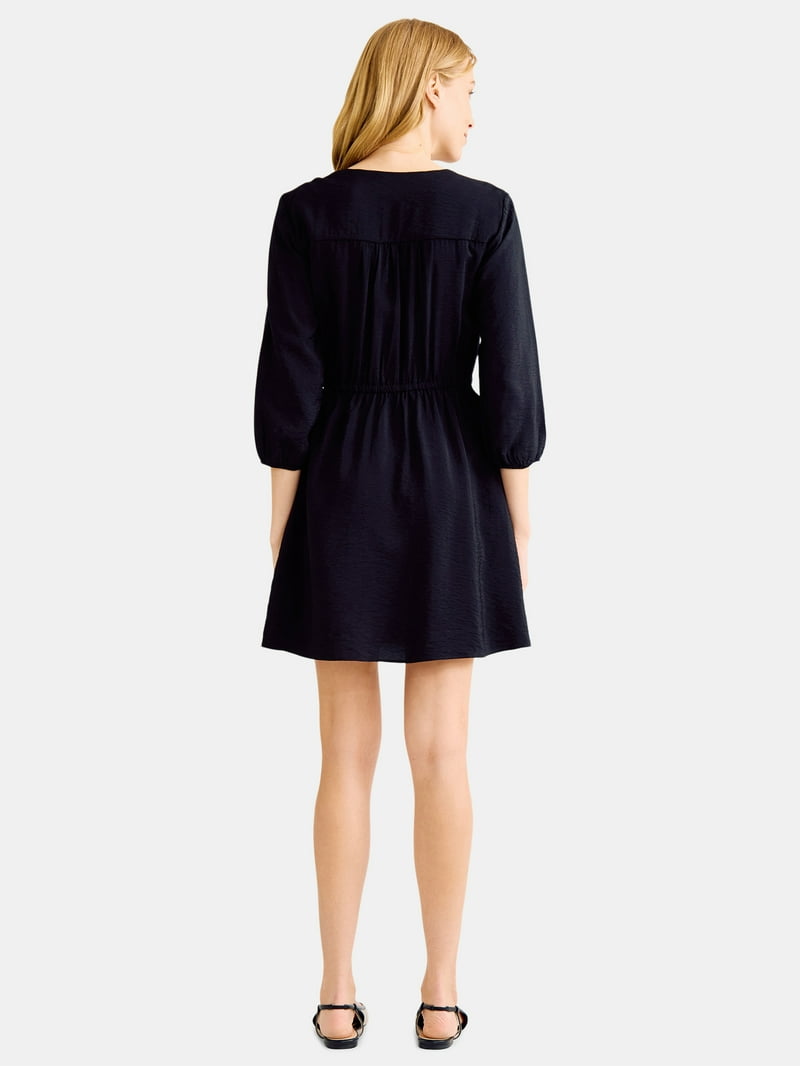 time and tru women's wrap mini dress reviews Tora Cream Wrap Tie Mini Dress - US 8
