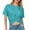 Blue, variant on Womens Tshirts Long Sleeve Solid Color Tops Crewneck Classic Tee Clothes Xl Light Pink