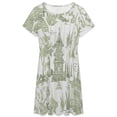 thumbnail image 3 of Zen Garden Green Dress Fashion Beach Short Sleeve Dresses Female Party Printed Sundress, 3 of 7