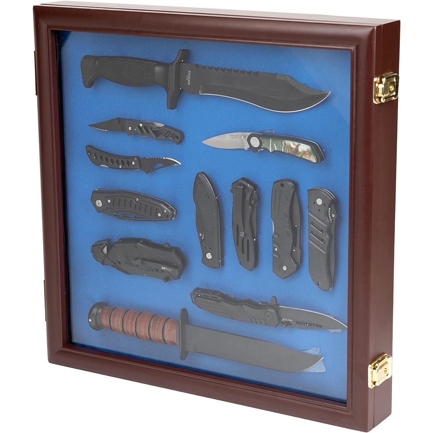 SEYATPOOL Pocket Knife Display Case , Glass Collectible Display