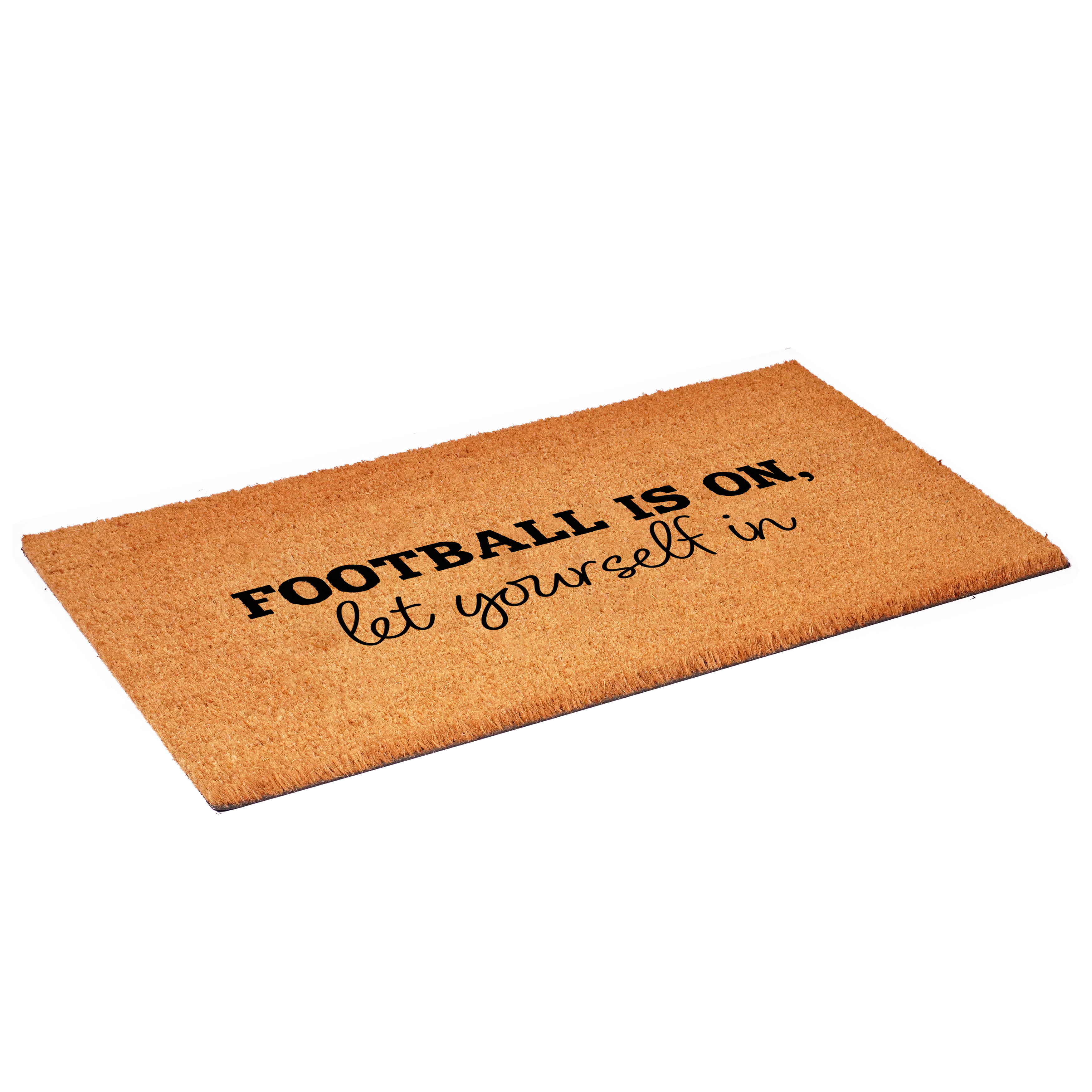 Calloway Mills 111731729 Football is on let yourself in Doormat 17" x 29"