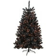 thumbnail image 2 of Northlight Pre-Lit Noble Spruce Artificial Halloween Tree - 6' - Black - Orange Lights, 2 of 7