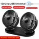 thumbnail image 4 of Ventilador 12/24V Aire Viento Doble Cabezal USB para Coche Vehículo Barco Escritorio, 4 of 9