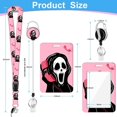 thumbnail image 2 of GFDYREE Pink Ghost Lanière avec Porte-Identité, Lanières Rétractables pour Badges d'Identité pour Femmes, Mousqueton Robuste, Porte-Badge Vertical avec Lanière Détachable pour Enseignant Infirmière Bureau, 2 of 7