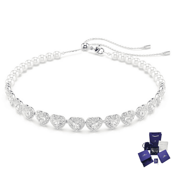COLLAR CHOKER SWAROVSKI ARIANA GRANDE PERLAS CORAZONES + ACCESORIOS