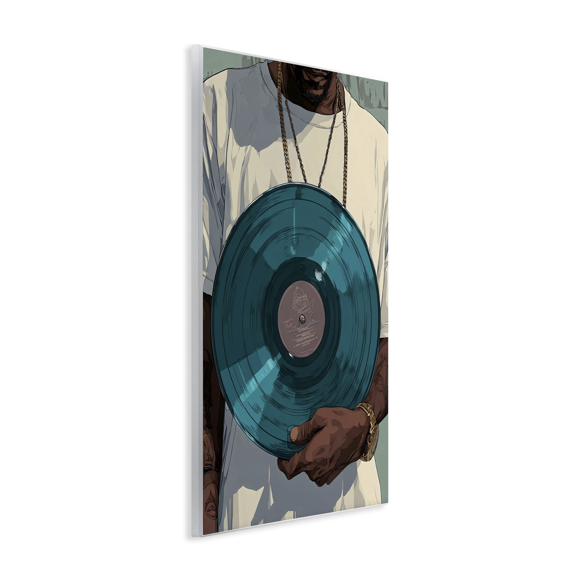 Stupell Industries Musician & Blue Music Record Wall Plaque Art, design by Franklyn Gregory