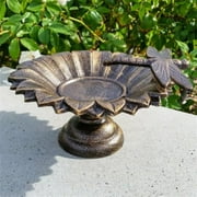 Tweet & Bathe C325-85 Cast Aluminum Tabletop Birdbath, Antique Brass