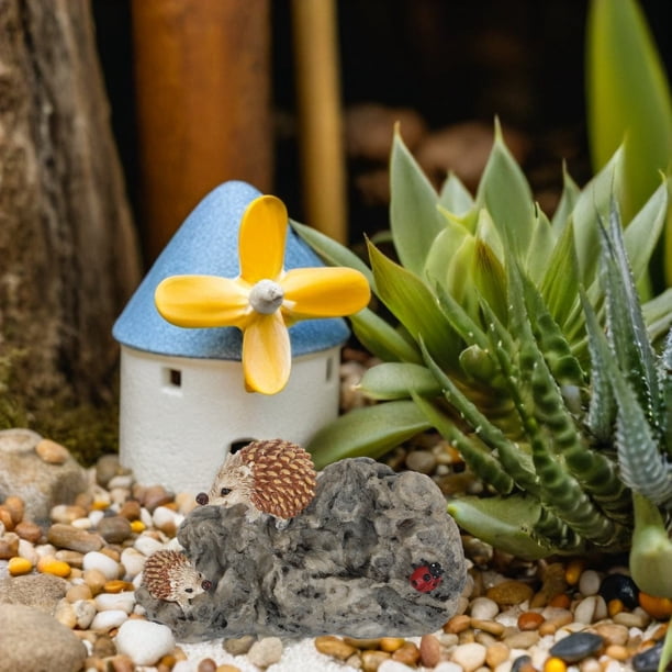 FENGGUIQU Figuritas Decorativas De Jardín En Resina Con Erizo Multicolor Resistentes Para Exterior E Interior