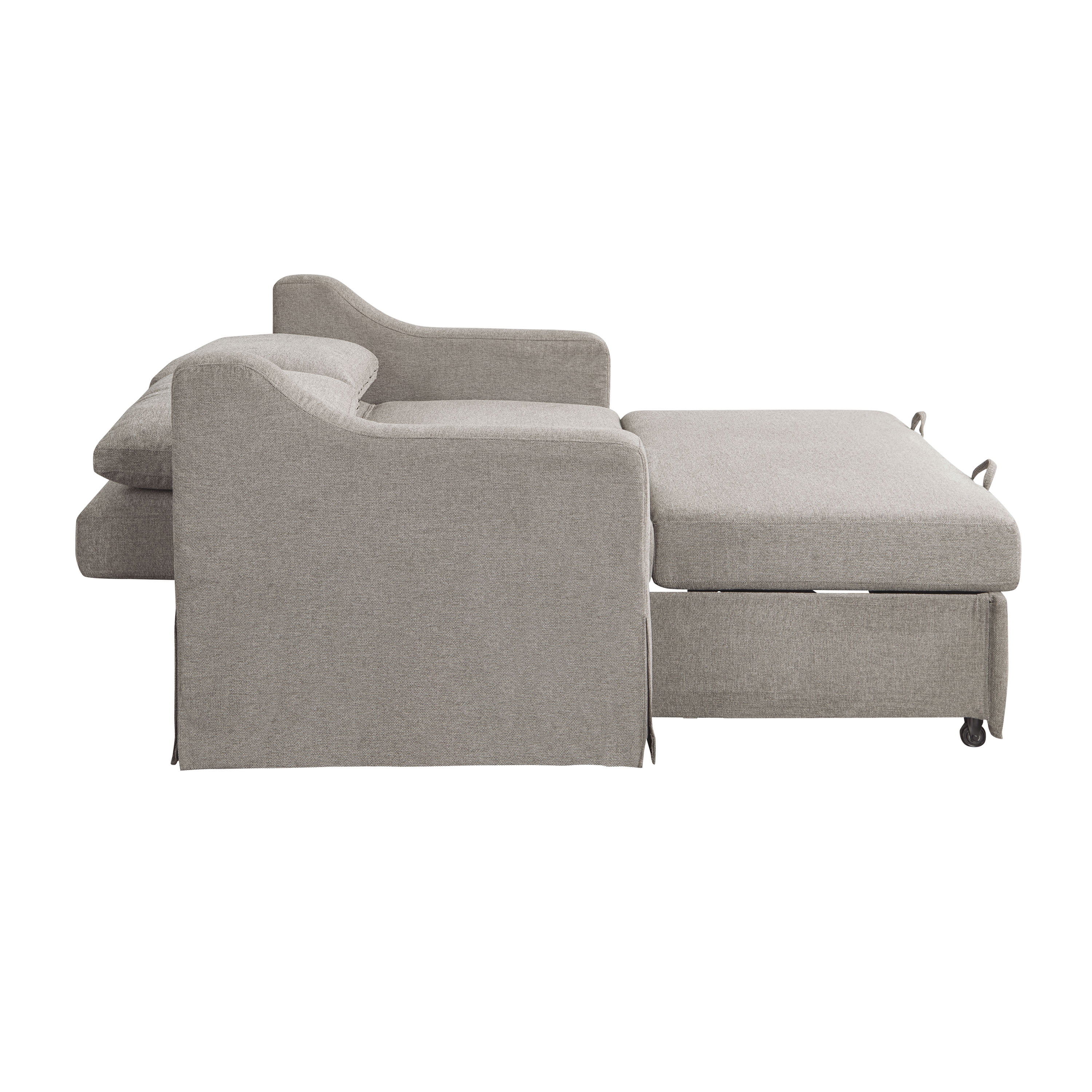 Serta Hanson Modern Style Convertible Loveseat, Flax Fabric