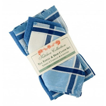

2 Tea Towels And 2 Dish Cloths - Snowflake Towel Set