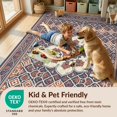 thumbnail image 4 of Design&I 9'x12' Washable Area Rug Mosaic Distressed Border Potbelly Burning Vintage Boho Kilim Playful for Great Room, Large Living Giant Skid-Resistant, 4 of 7