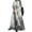 B White, variant on ZANZEA Women Long Sleeve Plaid Check/Printed/Plain Long Dress Kaftan Dresses