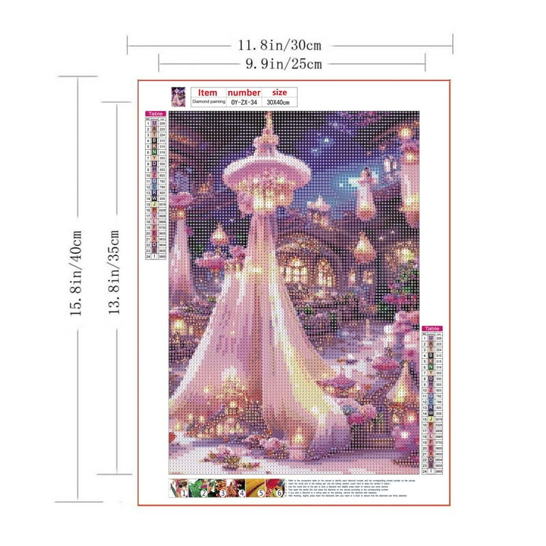 5D Diamond Art Kits By Number Kits, Pink Landscape Paintings Art 5D Diamond Art Kits By Number Kits, Pink Landscape Paintings Art