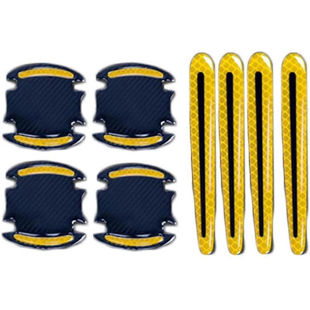 ZHAOCHENG Pegatinas reflectantes para manija de puerta de automóvil, cubierta protectora universal contra rayones para manija de puerta de automóvil, almohadilla de película protectora con tiras refle