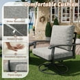 thumbnail image 3 of HOMREST Outdoor Furniture Thickened Cushion 360 Degree Swivel Rocking Patio Chairs with Ottomans and 3-Seat Sofa, Loveseat, Coffee Side Table, 8 PCS Metal Conversation Set for Garden, Deck, Poolside, 3 of 9