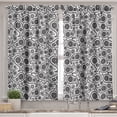 thumbnail image 2 of Ambesonne Paisley Valance & Curtain, Floral Retro Circles, 55"x36", Black and White, 2 of 6