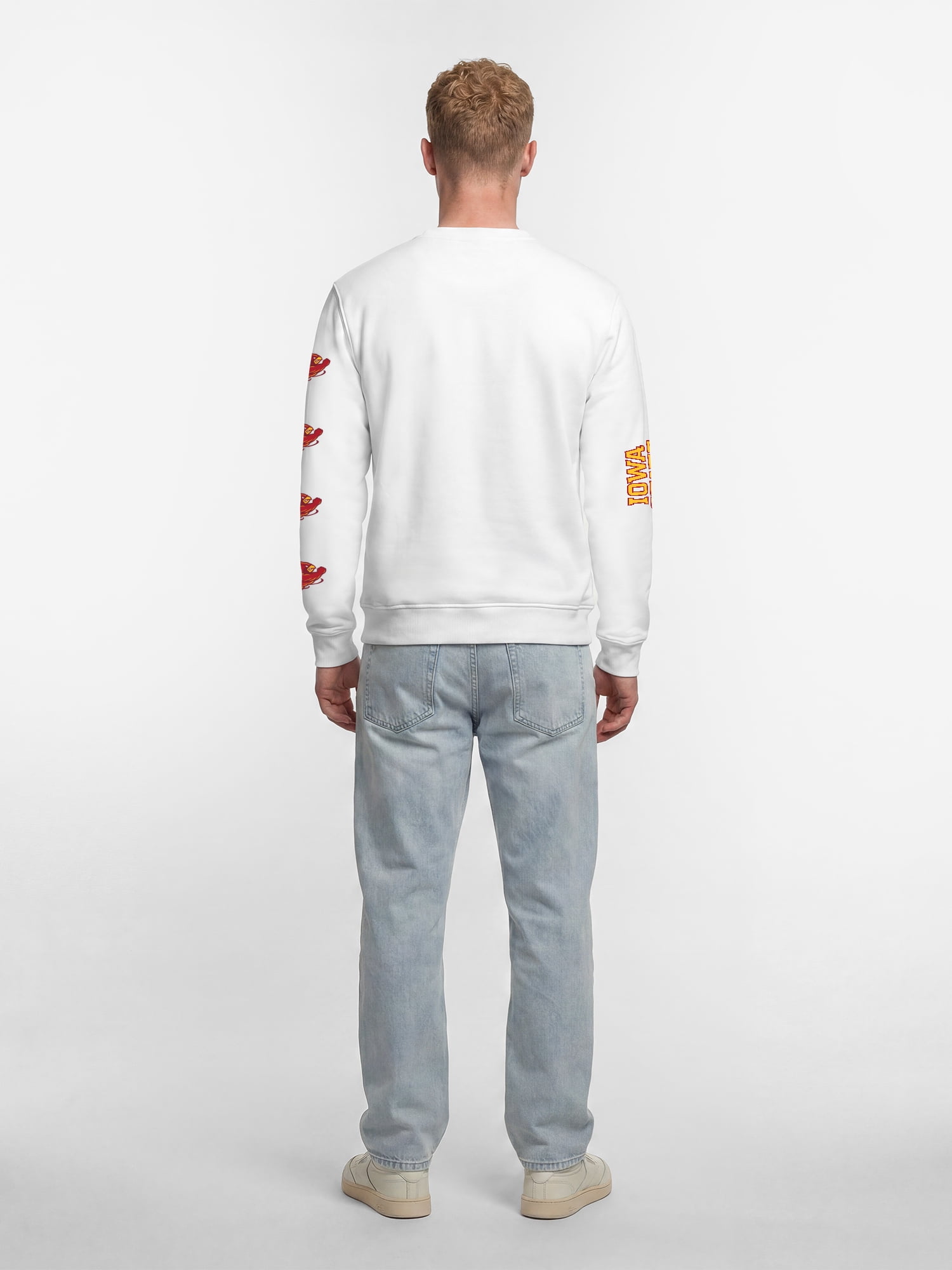 Iowa State Cyclones Reebok Mens White Crew Sweatshirt
