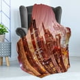 thumbnail image 4 of Cityscape Soft Flannel Fleece Throw Blanket, Dubai at Night Scenery Tall Skyscrapers Panorama Picture Peninsula, Cozy Plush for Indoor and Outdoor Use, 70" x 90", Multicolor, by Ambesonne, 4 of 5