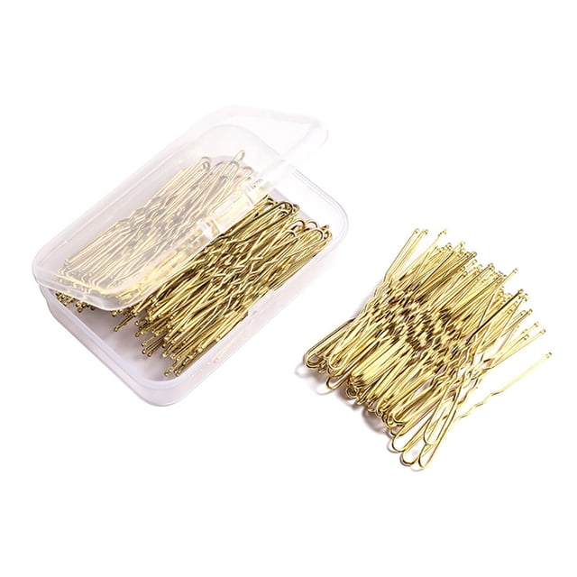 1 Ensemble Épingles à Cheveux Mode Style Simple en Forme de U 6mm Métal Élastique Accessoires Multicolores Barrettes pour Femmes Or/50 Pcs