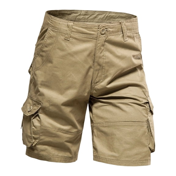 SAWOBUUN Men's Summer Cargo Shorts Loose Fit Casual Work Cotton Shorts for Outdoor Hiking Fishing with Multi Pockets